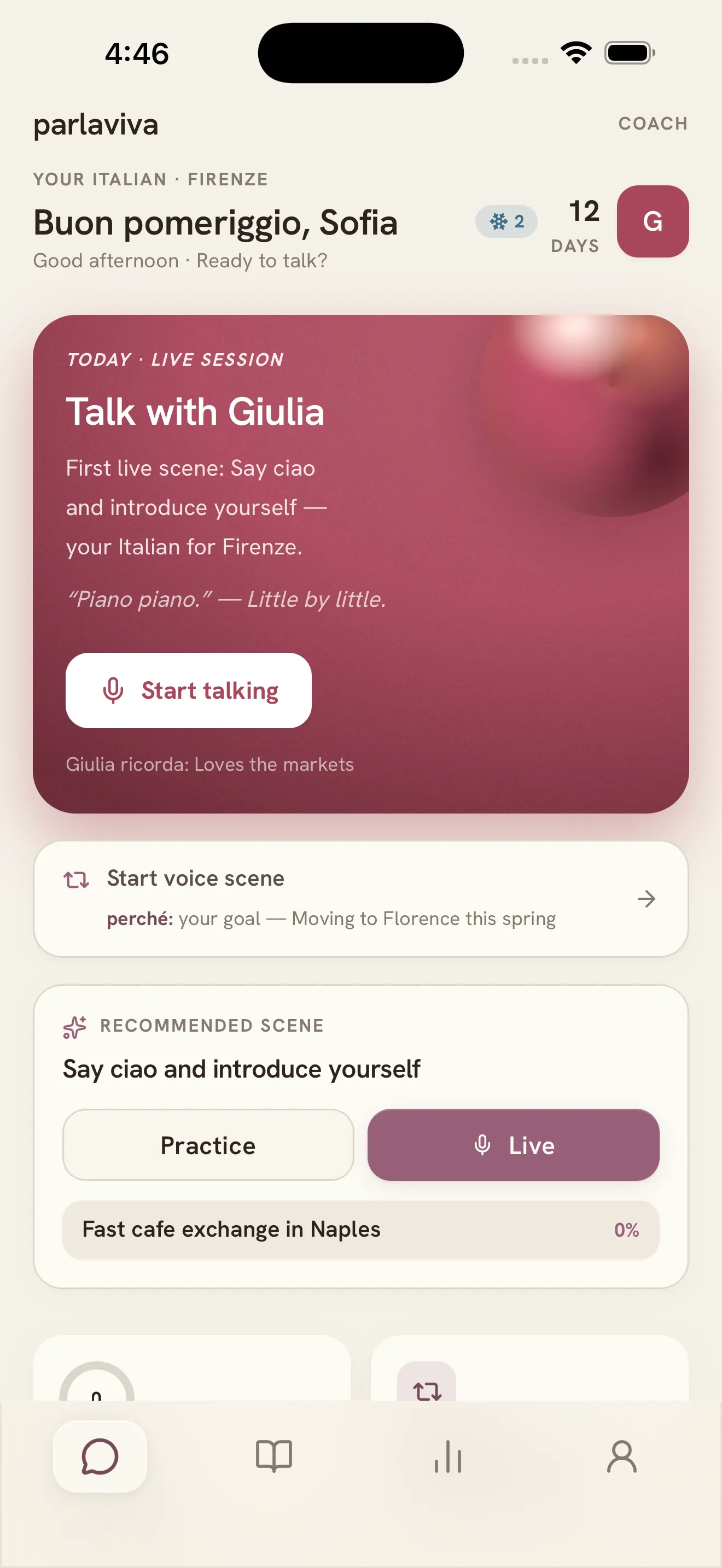 Parlaviva, screen 3